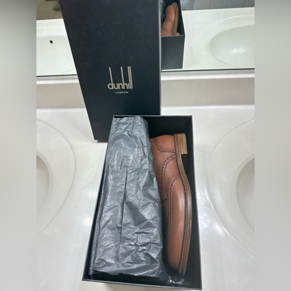 😀SOLD😀 Dunhill Men’s Formal Brown Wing Tip Shoes Sz. 8.5 - Picture 12 of 14